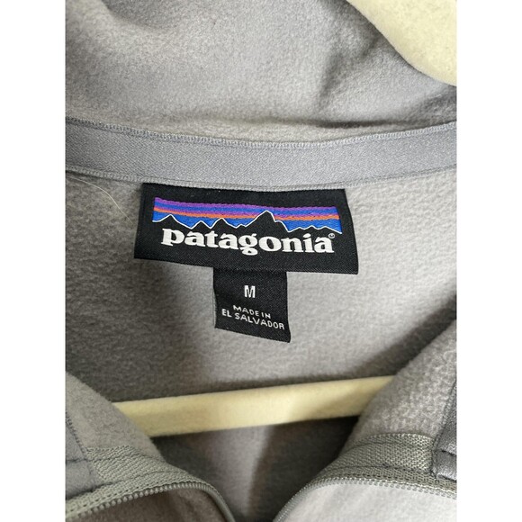 Patagonia Sweater Womens Medium Gray Micro D 1/4 Zip Fleece Pullover Logo - Picture 4 of 11